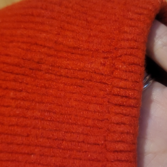 Vintage 80s Red Orange Ribbed Wool Knit Cropped Sweater XS - Picture 8 of 16